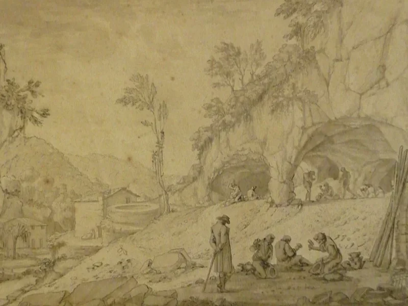 1755-Saverio Salvioni - Fabbricazione di mortai, quadrette e balaustre di marmo nelle cave, Massa 1810 ca - san dl SAN IMG - 00002965